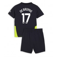 Manchester City Kevin De Bruyne #17 Fußballbekleidung Auswärtstrikot Kinder 2024-25 Kurzarm (+ kurze hosen)